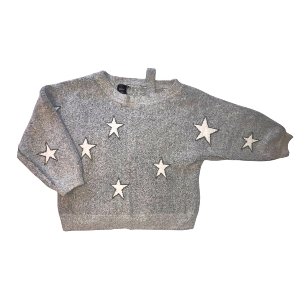 Cliche Plus Grey Thick Soft Sweater Stars Celestial Whimsygoth Plus Size 1X